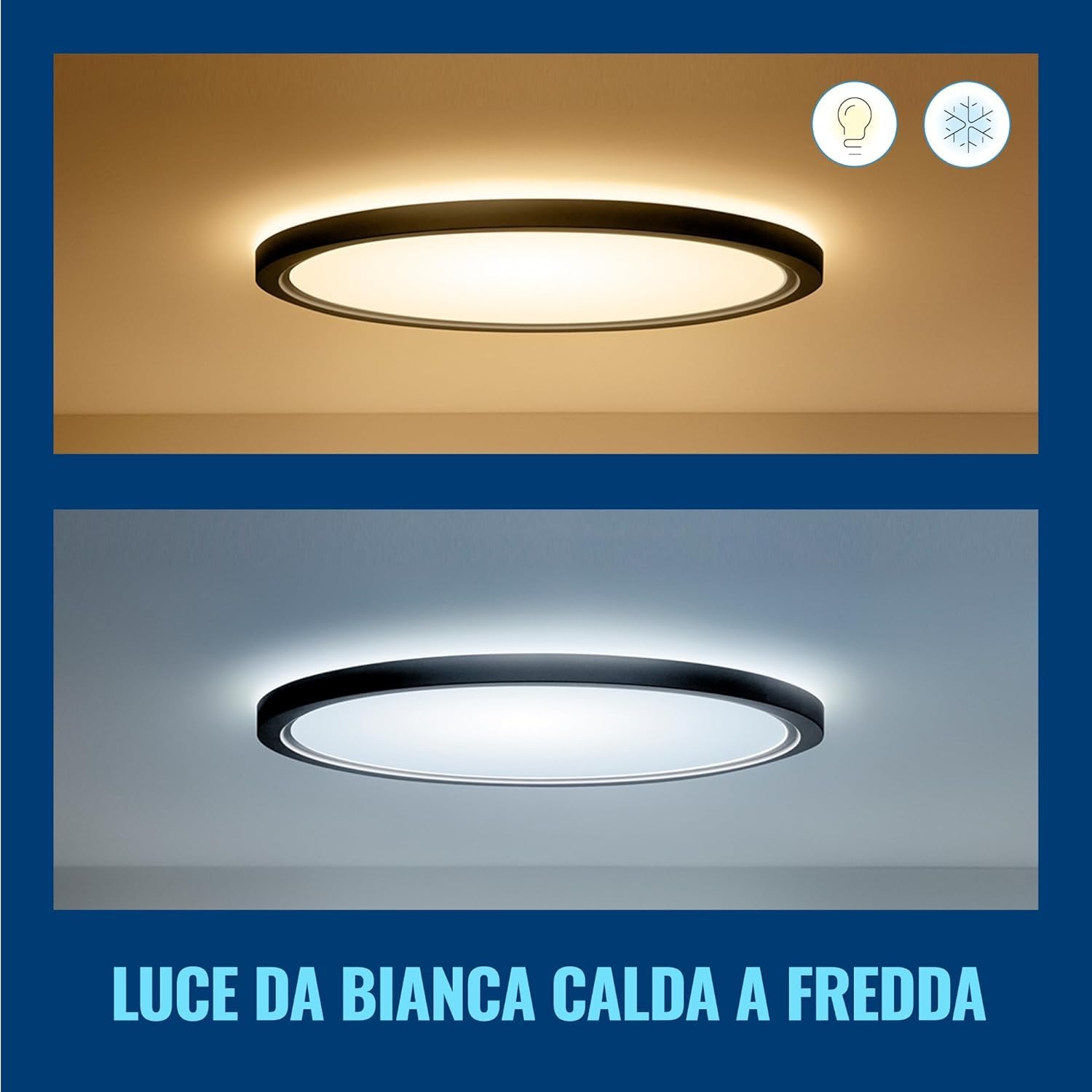 WiZ Plafoniera SuperSlim Smart 430mm, 22W, Luce Bianca o Colorata, Tecnologia SpaceSense, Controllo Vocale, Dimmerabile, Nero