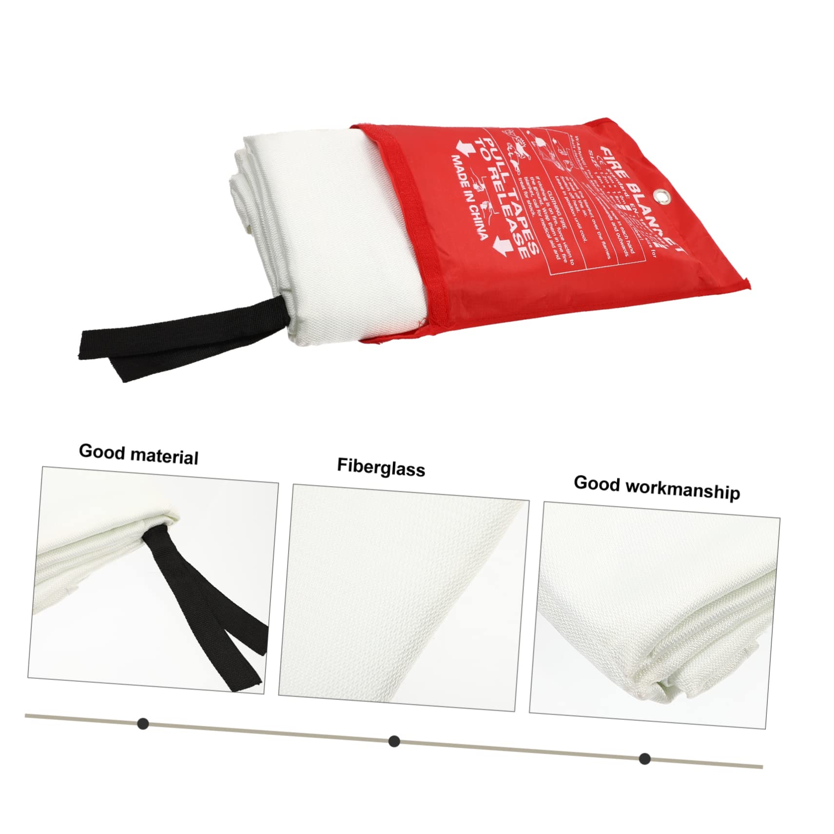 Manta Ignífuga de Emergencia 1.8x1.8m de Fibra de Vidrio Ligera Resistente para Protección contra Incendios en Cocina y Camping