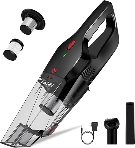 Aspiradora de mano inalámbrica, aspiradora portátil para automóvil, mini aspiradora recargable portátil, aspiradoras de mano, filtro de acero