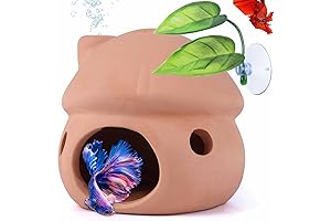 Betta Fish Tank Accessories, Fish House Decor for Aquarium and Shrimp