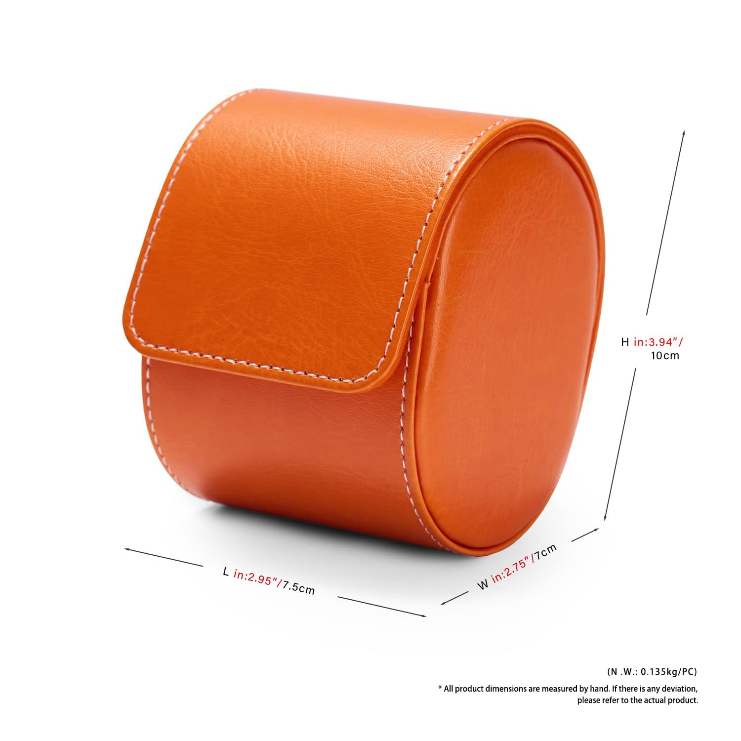 Étui de Voyage pour Montre Femme, boîte Portable pour Une Seule Montre, Compatible avec Toutes Les Montres-Bracelets et Montres connectées (Orange)