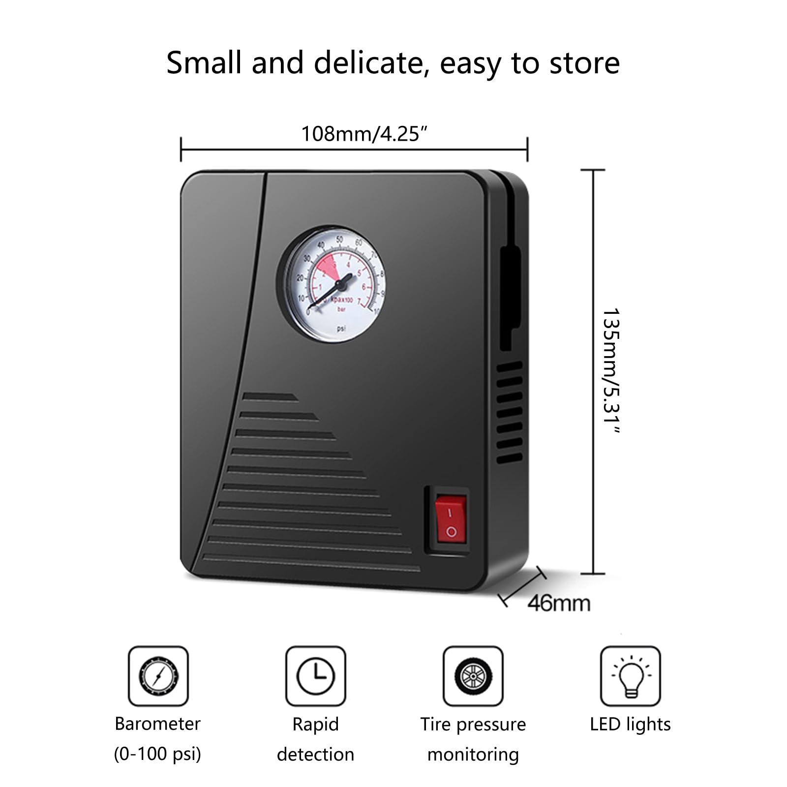 Compressore d'aria portatile Auto elettrica Automatico Moto BicycleBall Gonfiatore di pneumatici Rivelatore di pressione digitale Compressore d'aria Portatile per Auto Gonfiatore Pneumatico Attacco