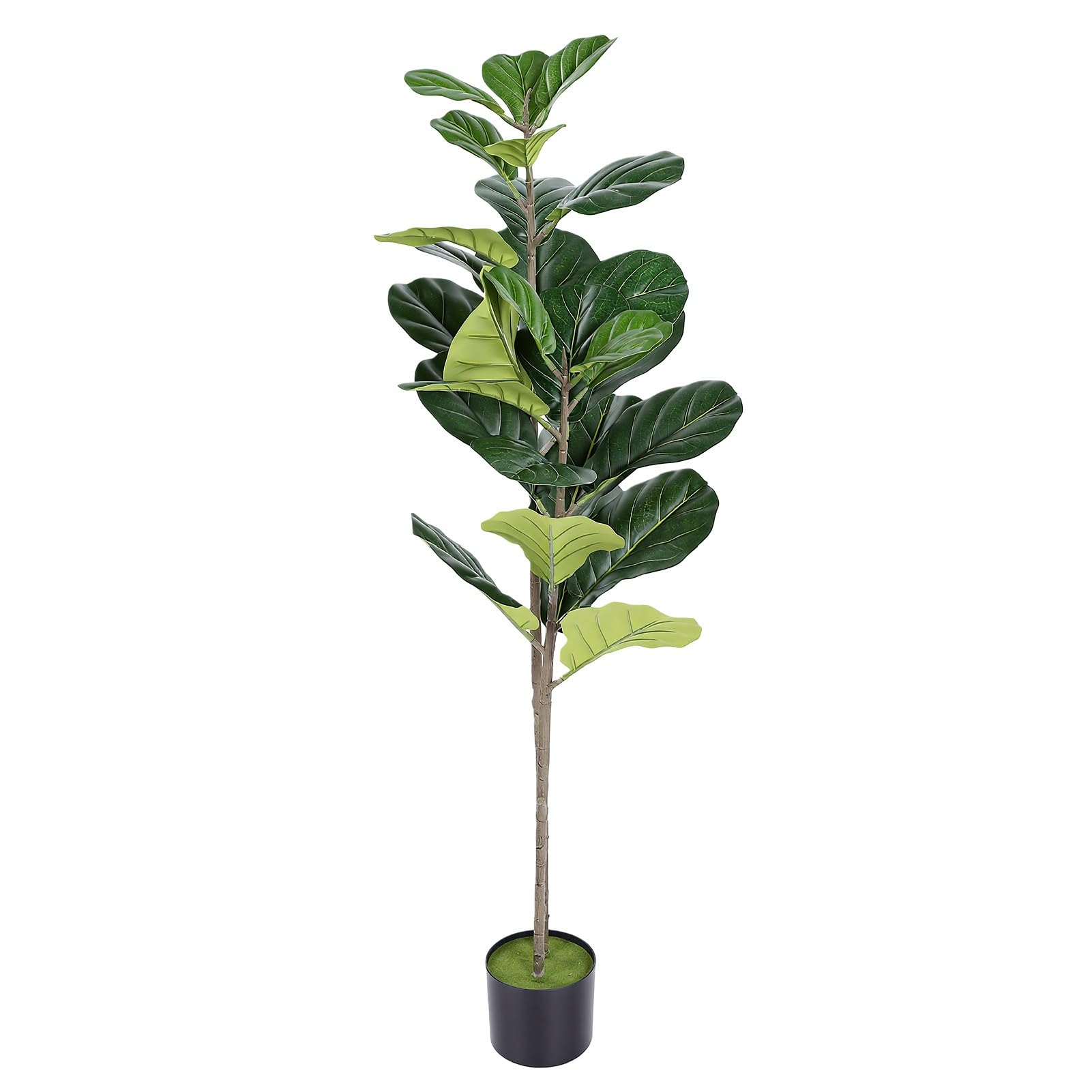 Sztuczna Roślina Figowa o Wysokości 3,94 Stopy, Realistyczne Sztuczne Drzewo Ficus Lyrata w Doniczce o Naturalnym Wyglądzie do Dekoracji Domowego Biura
