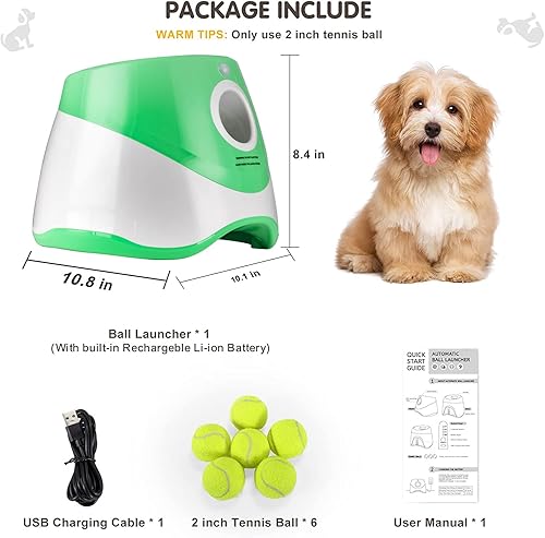 Miniatura 5 de Lanzador automático de bolas para perros, distancia de 10 a 30 pies, para interiores y exteriores, máquina de búsqueda de perros para perros