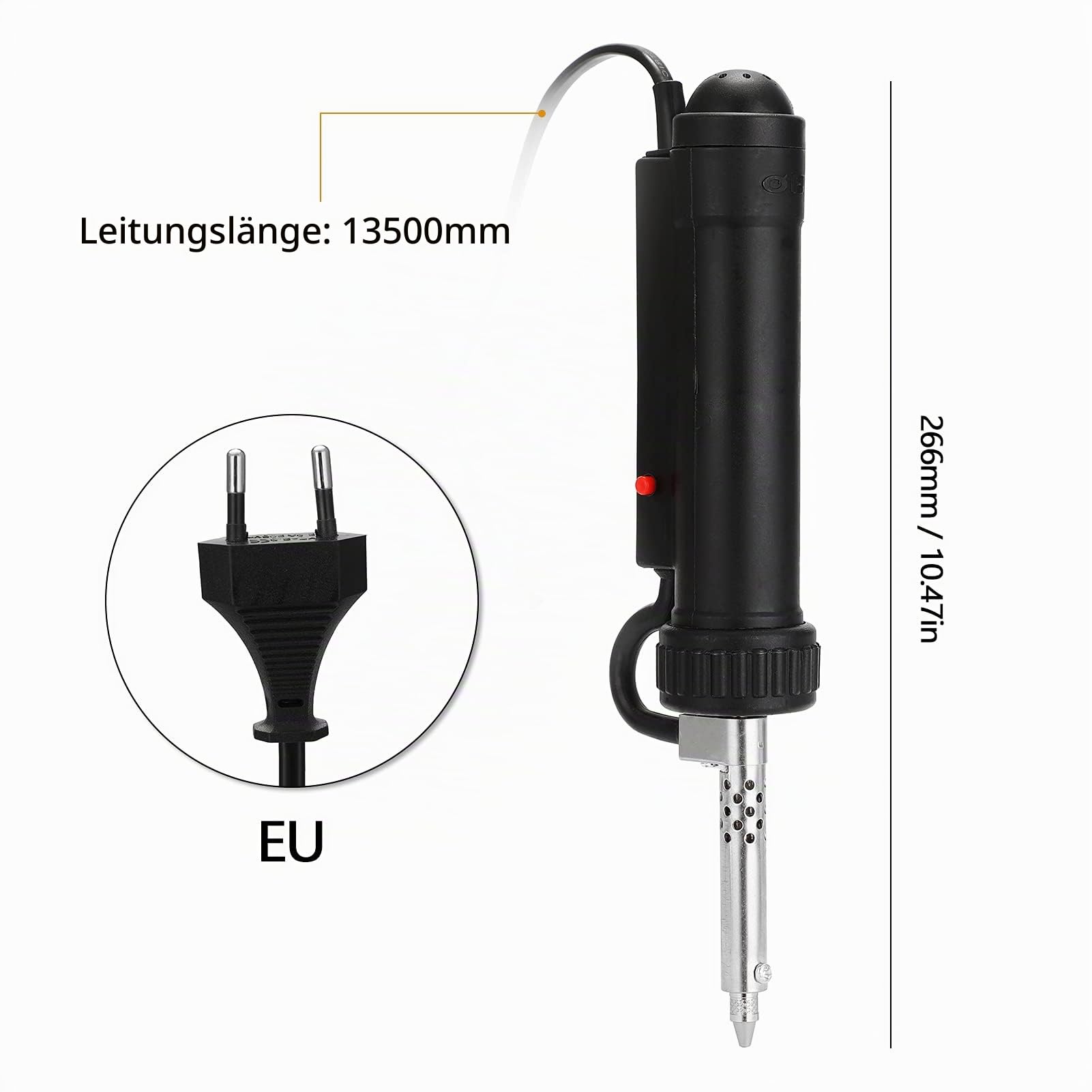 Weytoll Elektrische Entlötpumpe, Elektrisches Vakuum Entlötkolben, absaugen von flüssigem Lötzinn, 350W Entlötpumpe mit Heizung, Handfläche, Elektro-Solder Tin Sucker Va-cuum Soldering (Schwarz)