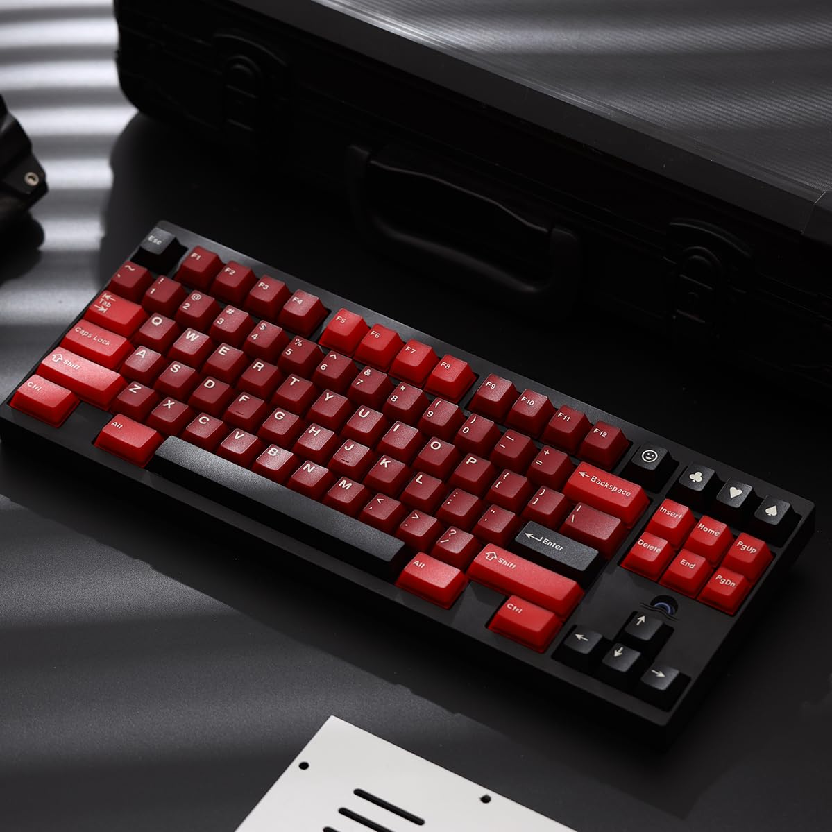 164 Tasten Rot Transluzente Tastenkappen PBT Doubleshot Keycaps Set Fit für 61/64/87/104/108 Cherry Mx Schalter Mechanische Tastatur