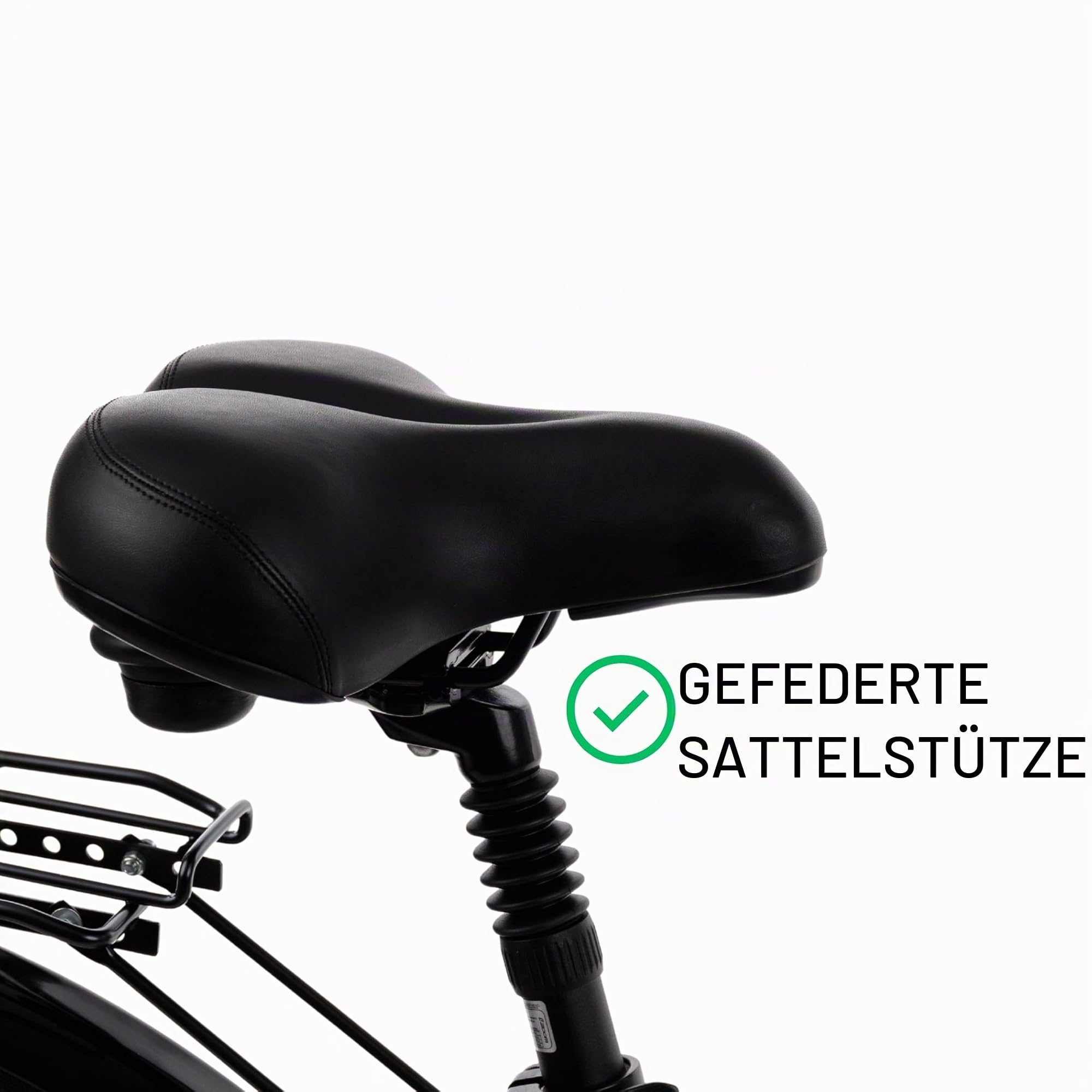 Goetze Picnic 28 Zoll Damen Trekkingrad, Aluminium Rahmen 17/19 Zoll, Shimano 21-Gang Schaltung, Federgabel, Verstellbarer Vorbau, Gefederte Sattelstütze, LED-Beleuchtung, Gepäckträger