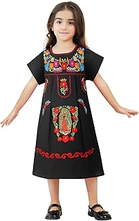 Mexican Dress for Girls Traditional Fiesta Kids Embroidered Dresses Girl Cinco De Mayo Clothes