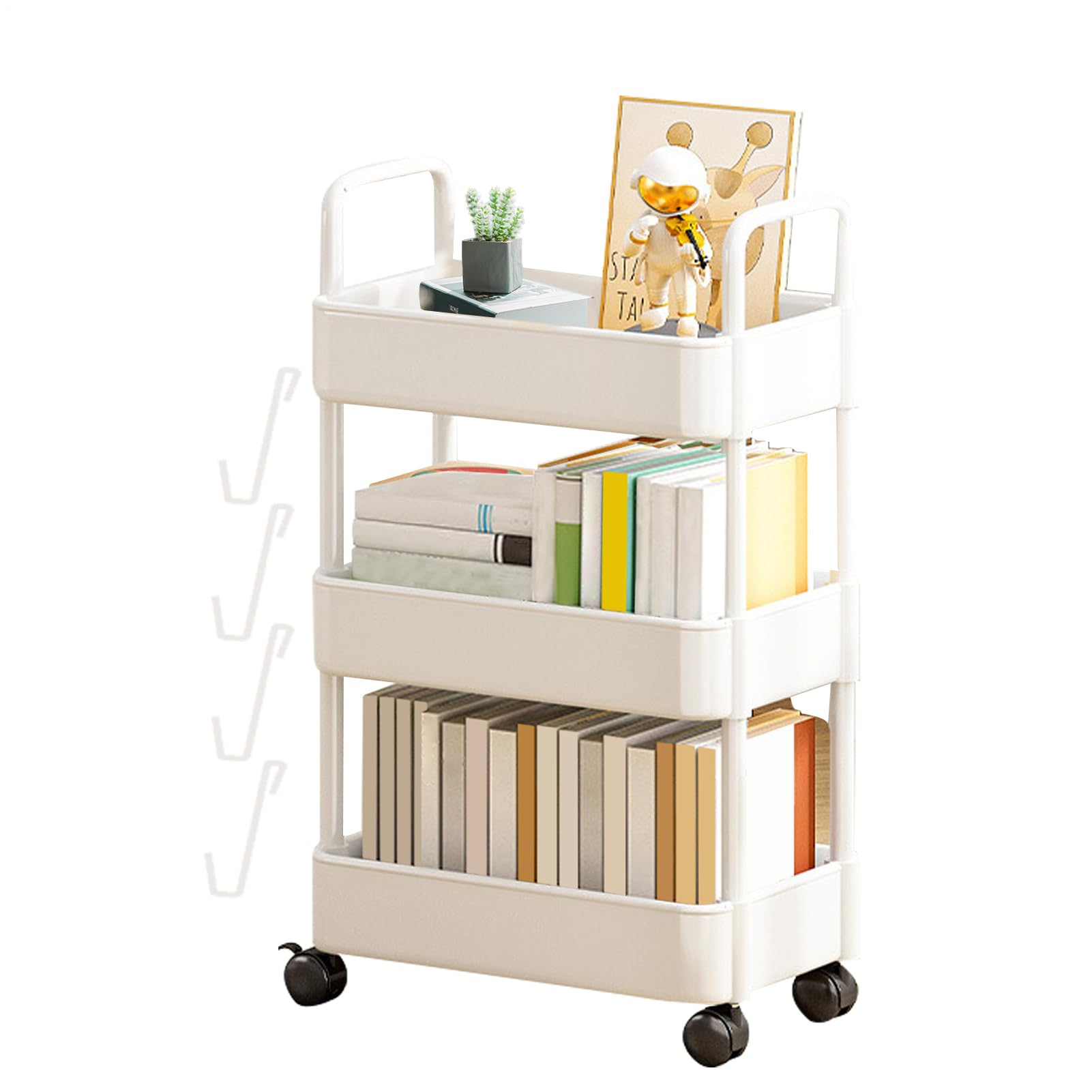 Niveles Almacenamiento Con Ruedas - Carrito De Almacenamiento BañO | Carro De Almacenamiento De 3/4 Niveles Deslizable Hacia Afuera | Carrito Multifuncional Para Organización Para Libros Biblioteca