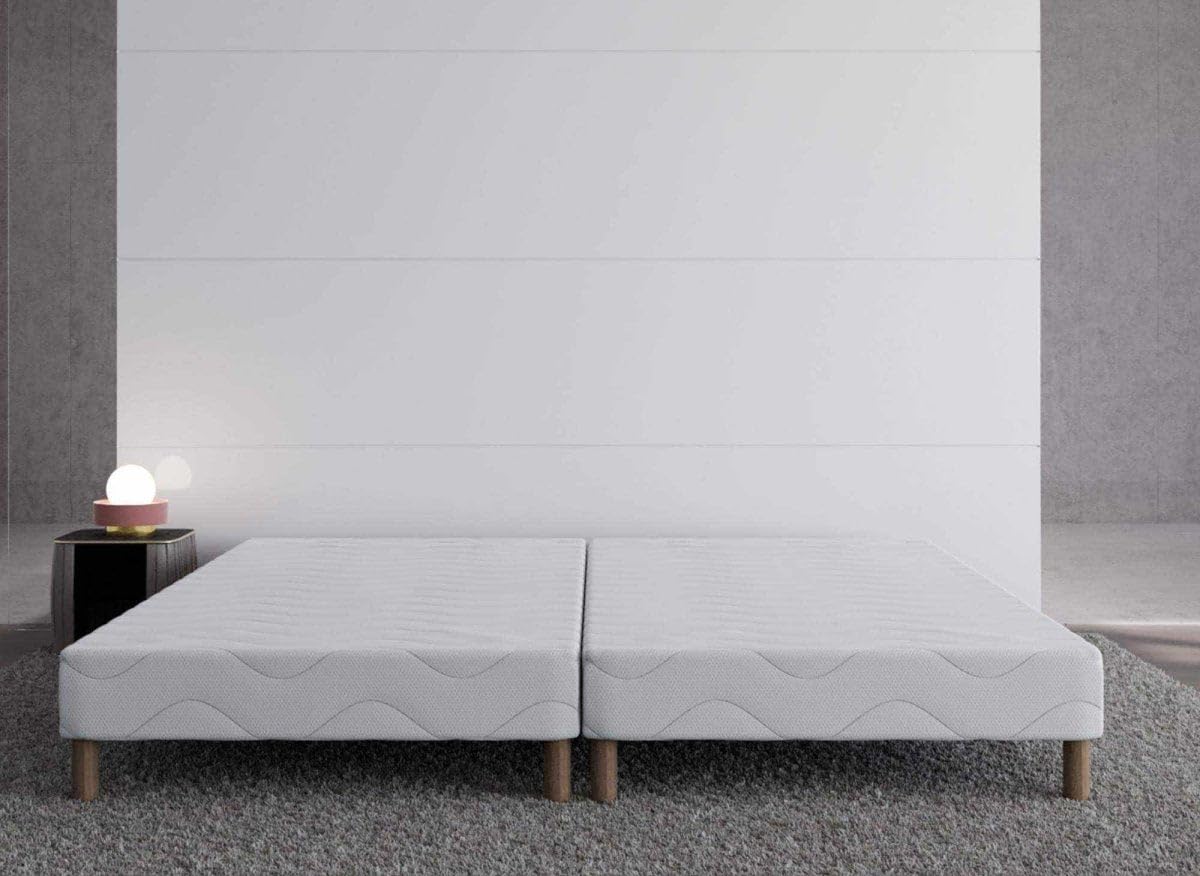 DecoInParis Sommier tapissier 160 X 200 cm + 8 Pieds (2X 80x200cm)