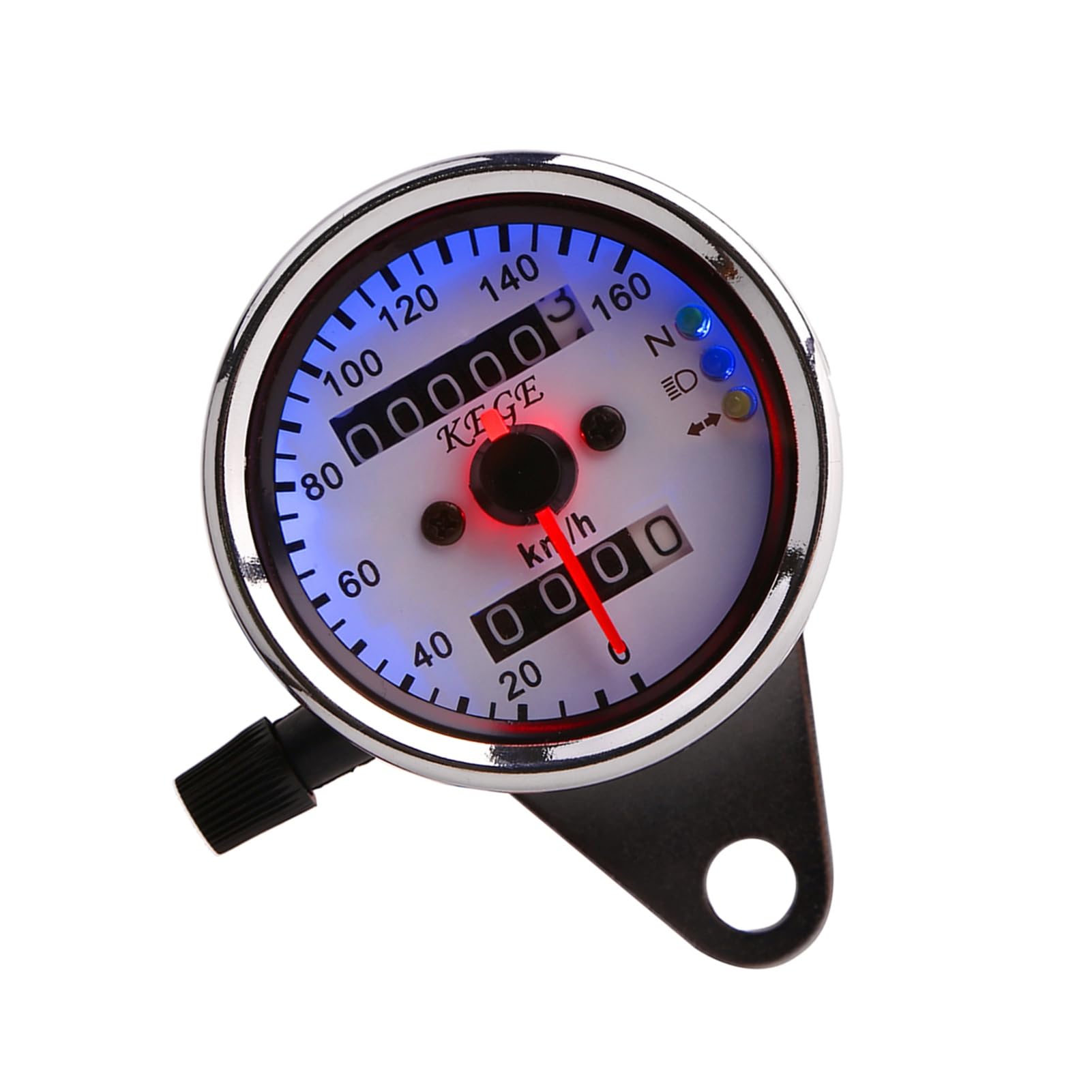 1 pc Moto Compteur De Vitesse Universel Moto Compteur Odomètre Signal Double Affichage Numérique LED Compteur De Vitesse Jauge pour Mesurer La Vitesse(argent), Compteur automatique,tachymètre