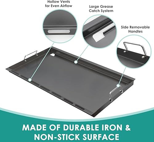 Miniatura 4 de SafBbcue Genesis - Parrillas de gas de tamaño completo serie 400 GS4, parte superior plana con asas para Weber Genesis II E-410 S-410 E-435 S-435