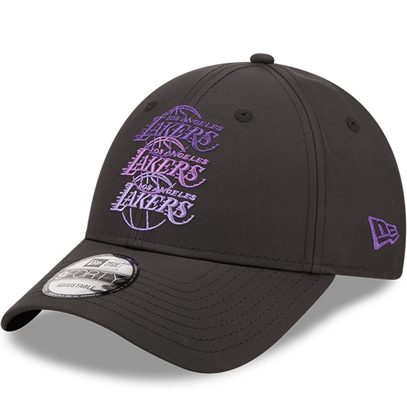 New Era Men’s Stack Logo 9forty Baseball Cap, Black, Standard Size ...