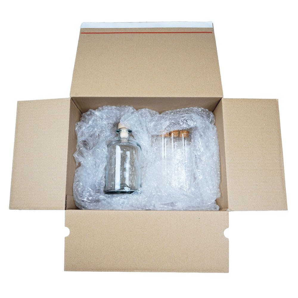 Luftpolsterfolie, Bläschenfolie, Polsterfolie, Standardqualität, Kunststoff, Transparent, 80 my Stärke, Noppengröße 10 mm, 100 cm x 100 m (Rollenbreite x Lauflänge), 1 Rolle(n)