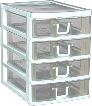 Microcase 4 G zl  Plastik  ekmeceli Tak  Bileklik Evrak Organizer - AL3186 Beyaz