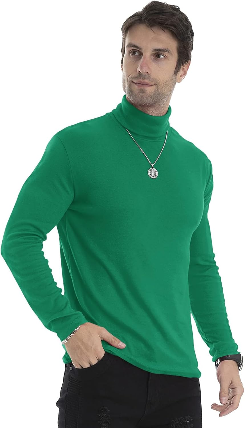 Men's Slim Fit Lightweight Long Sleeve Knitted Pullover Top Turtleneck Sweater T-Shirt - Image 4
