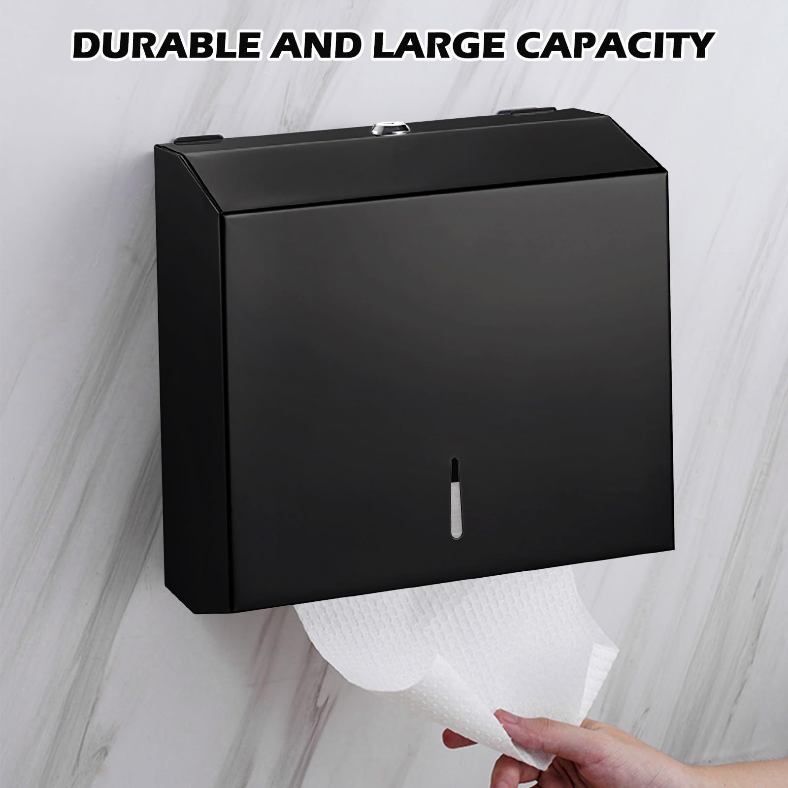 Dispensador de toallas de papel de acero inoxidable,28.2×26.2×10CM toallero de papel,dispensador de toallas para toallas de papel,dispensador de papel de acero inoxidable para baños y lugares públicos