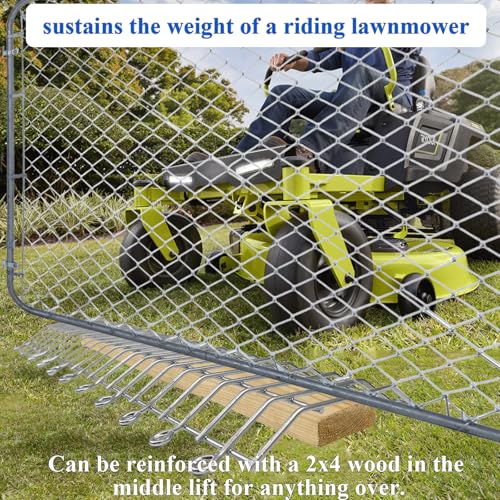 GRELWT 4 Pcs 32.5" L x 11.8" W Original Gate Plate with 88 Pcs 10" H U-Shaped Stakes, Hot-dip Galvanized Underground Fence Gap Filler, 5.5mm Dog Digging Deterrent, Animal Fence Barrier by GRELWT - Used condition - Image 8