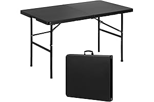 SUPER DEAL Portable 4 Foot Plastic Folding Table