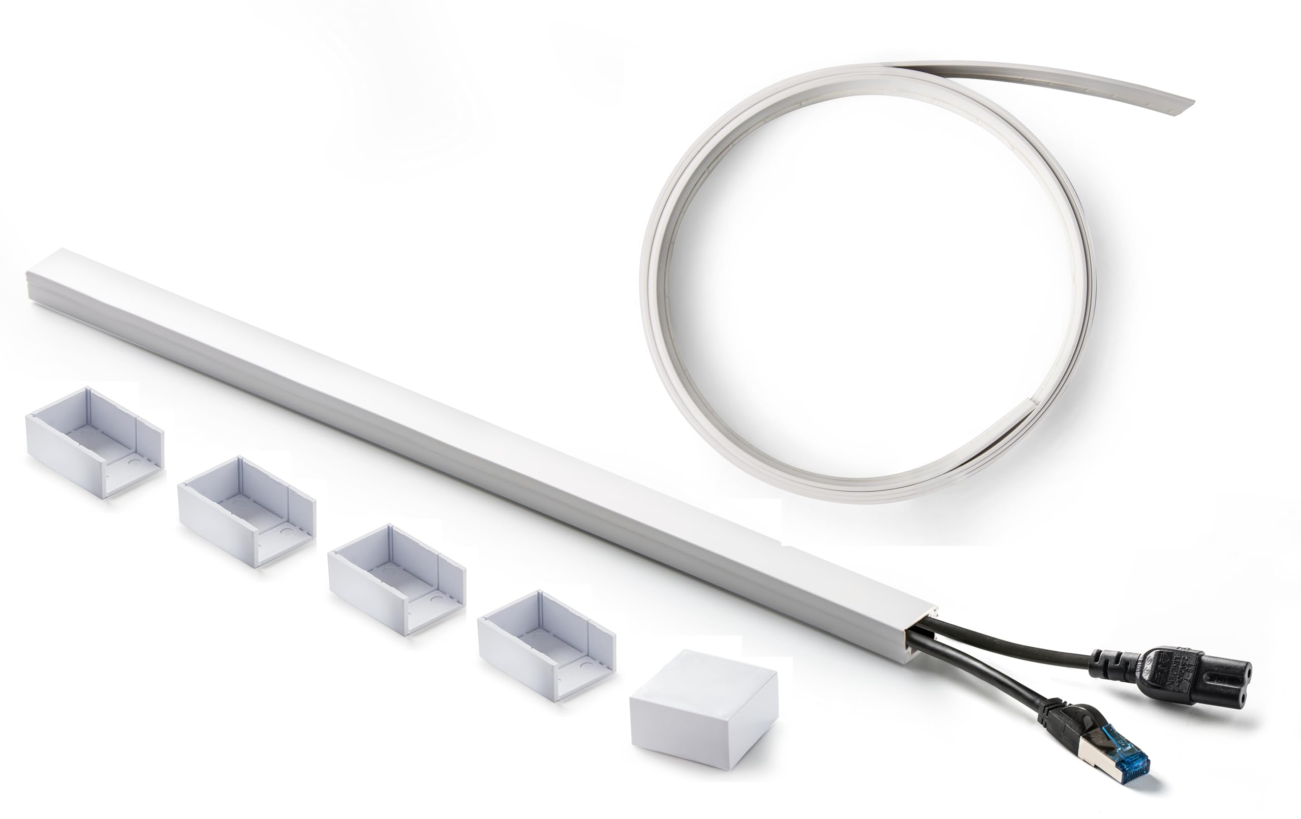 Paintable Cable Raceway Cord Management Kit – 16 ft Self‑Adhesive Cord Concealer for Organizing and Hiding Wires – Cable Trunking Raceway for Home, Office & Entertainment Systems