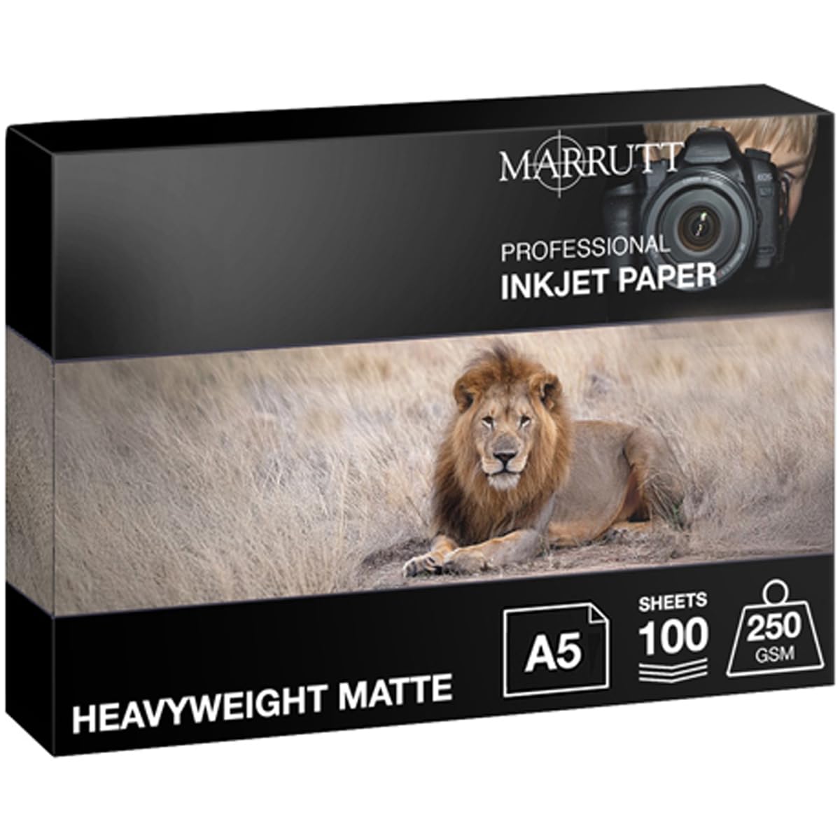 Marrutt 250gsm Heavyweight Matte Inkjet Photo Paper - A5 100 Sheets