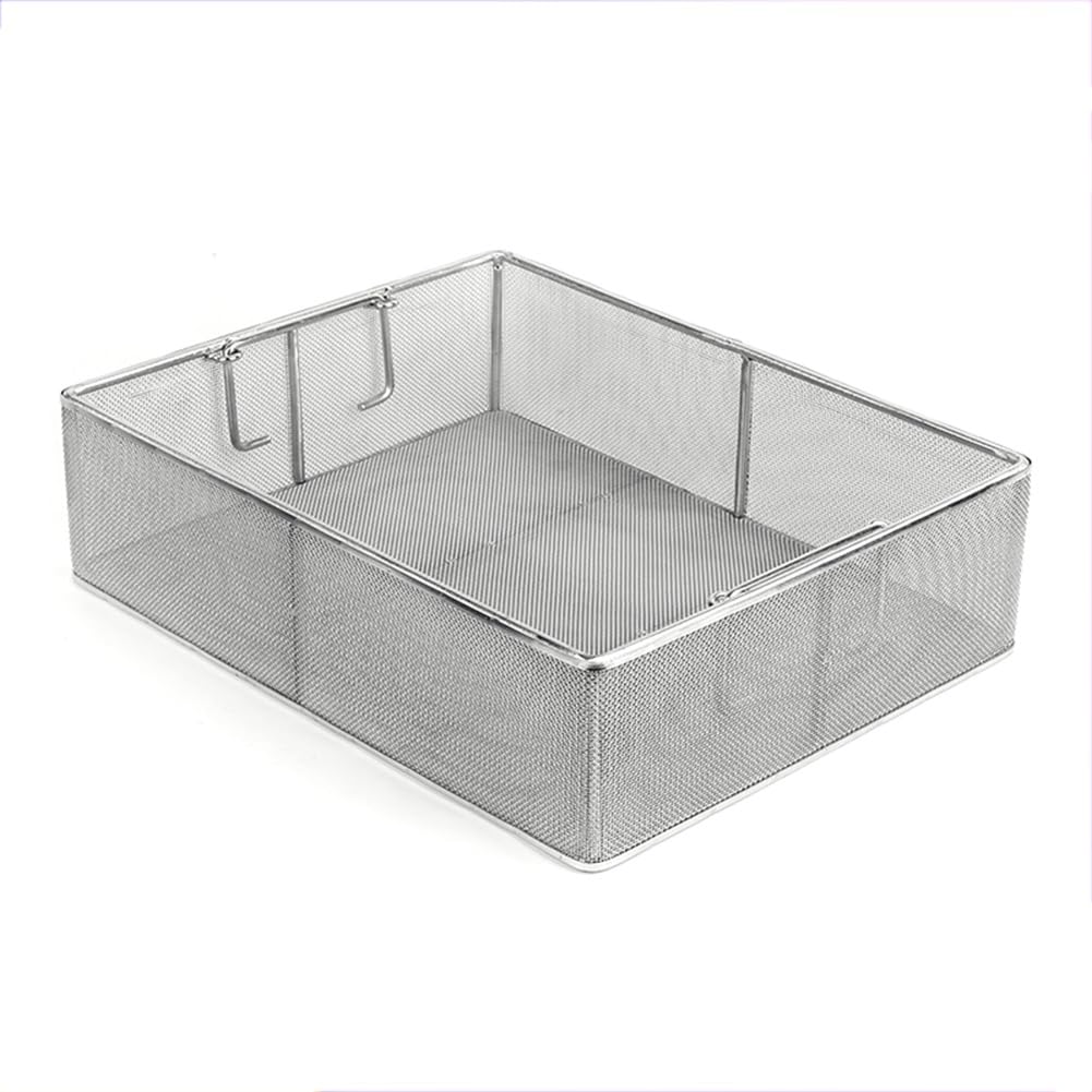 Cestello Medico in Acciaio Inossidabile 304 per disinfezione Cestello per Strumenti Cestello per sterilizzazione in Rete, per Laboratorio ospedaliero (Color : B, Size : 40 * 30 * 7cm)