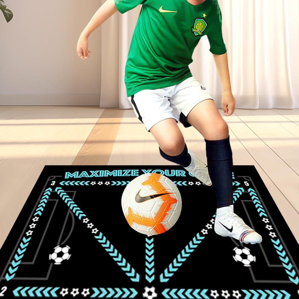 BrilliantDay Tapis Entrainement Foot 60 x 90 cm, Tapis D'entraînement Antidérapant et Amortissant, Tapis de Foot pour Entraînement Dribble/Passes/Pliométrie BrilliantDay Tapis Entrainement Foot 60 x 90 cm, Tapis D'entraînement Antidérapant et Amortissant, Tapis de Foot pour Entraînement Dribble/Passes/Pliométrie