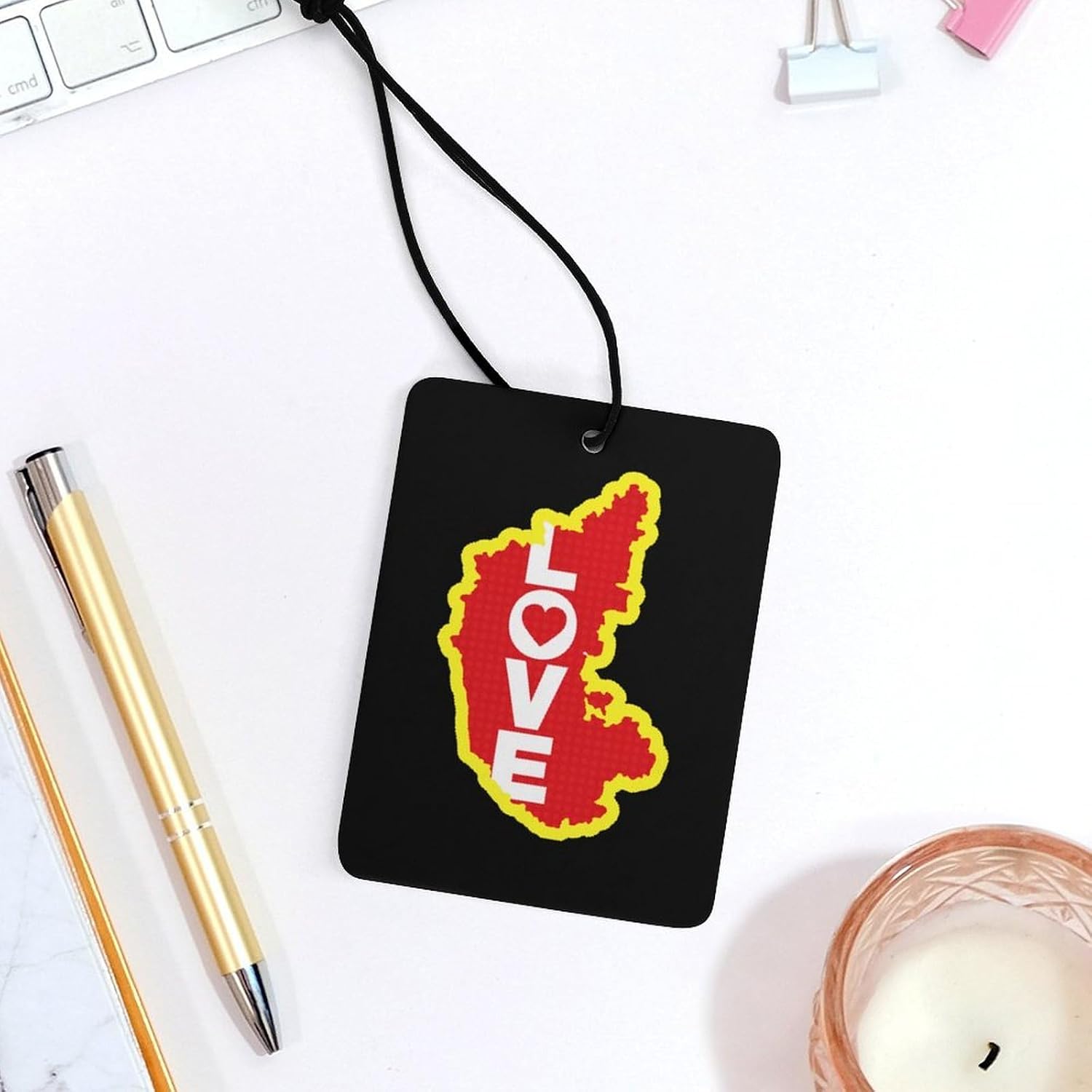 Karnataka Map Love Car Air Freshener Hanging Car Scent Cards Decor Interior Accessories