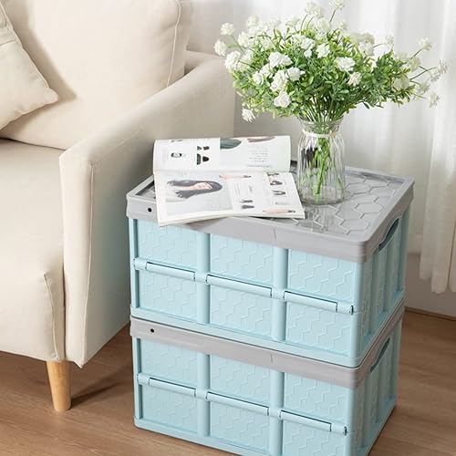 Miniatura 2 de Alipis Bolsa de almacenamiento de plástico plegable con ruedas, carrito utilitario plegable, carrito de compras para viajes, compras, almacenamiento