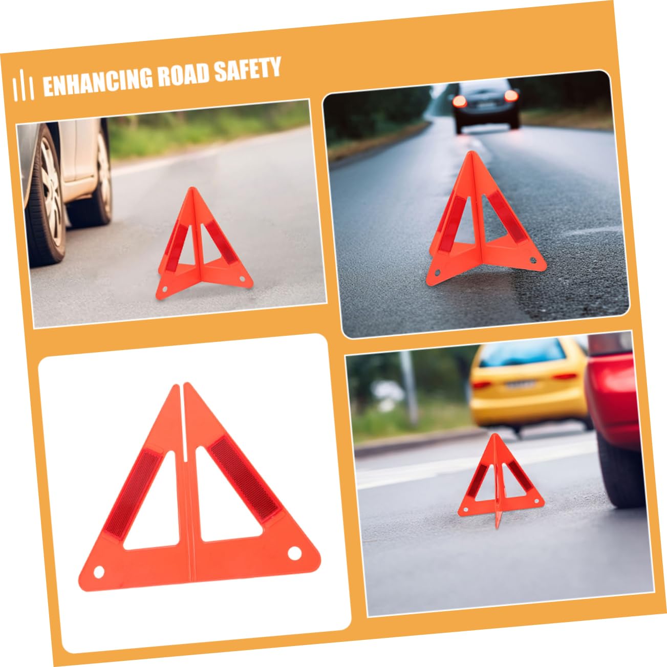 Triángulo de Advertencia de Emergencia para Coche 5piezas Rojo