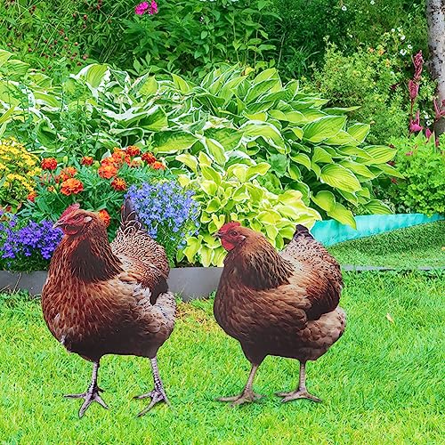 YARNOW 2pcs Lawn for Backyards Decor Inserts Rooster Decoration Decorations Acrylic Backyard Outside Outdoor Farmhouse Decorative Signs Farm Chicken Animal Shape Art Garden - Image 2