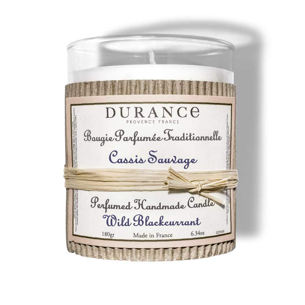 Durance Wild Blackcurrant Perfumed Handmade Candle 180g – Luxury Scented Candle with Glass Jar – 40hrs Long Burning Candle - Home Fragrance Aromatherapy Candle