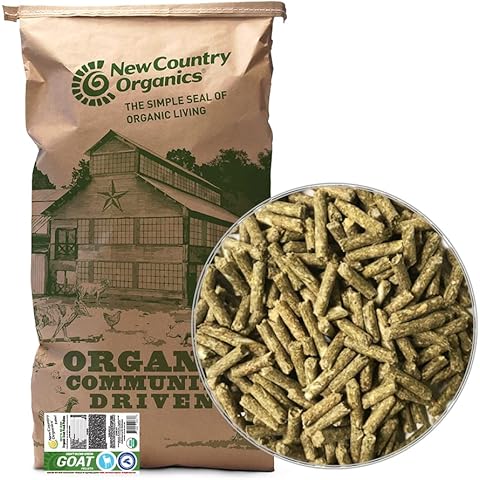 New Country Organics | Goat Feed Pellets 40lb | for All Stages of Goats | Daily Goat Food | 15% Protein | Soy-Free, Certified Organic and Non-GMO, Made in North America | 40lbs Bag Cover