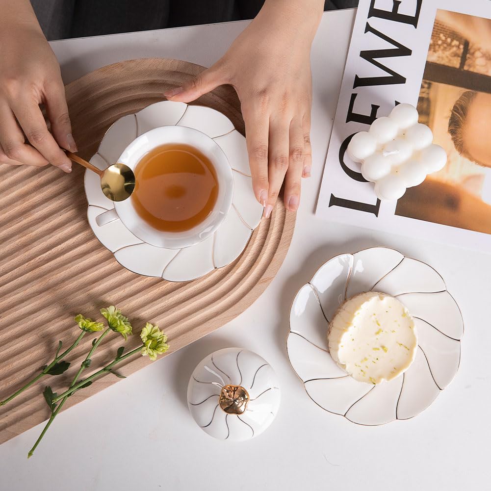 Sweejar 22-Pieces Porcelain Tea Set, Gift Tea Set, Cups& Saucer