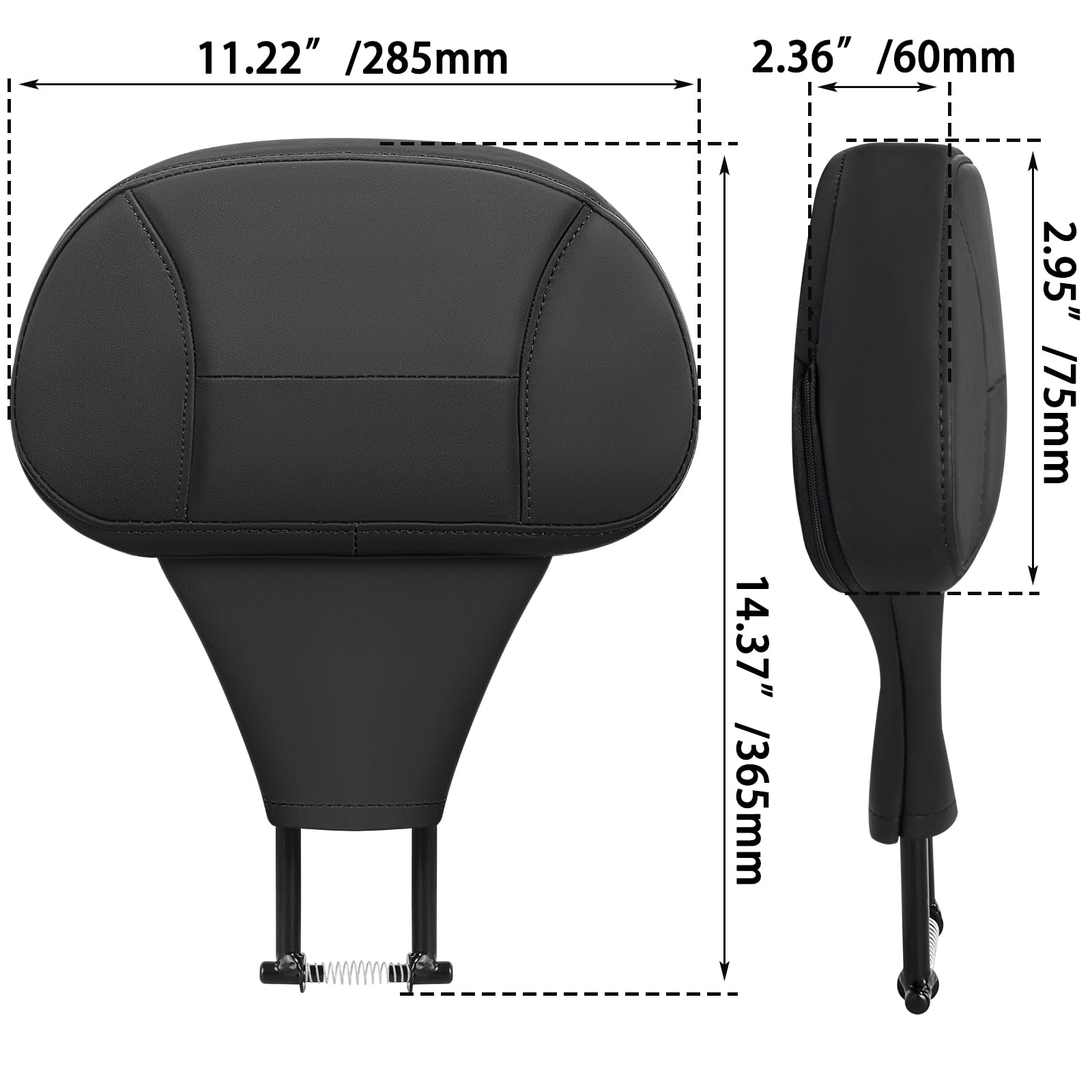 FOVPLUE Oparcie kierowcy, odpinane, regulowane oparcie kierowcy do Harley Street Glide Road King 2009-2022 Ultra Limited FLHTK FLHTKL CVO Limited FLHTKSE Street Glide FLHX Style 3