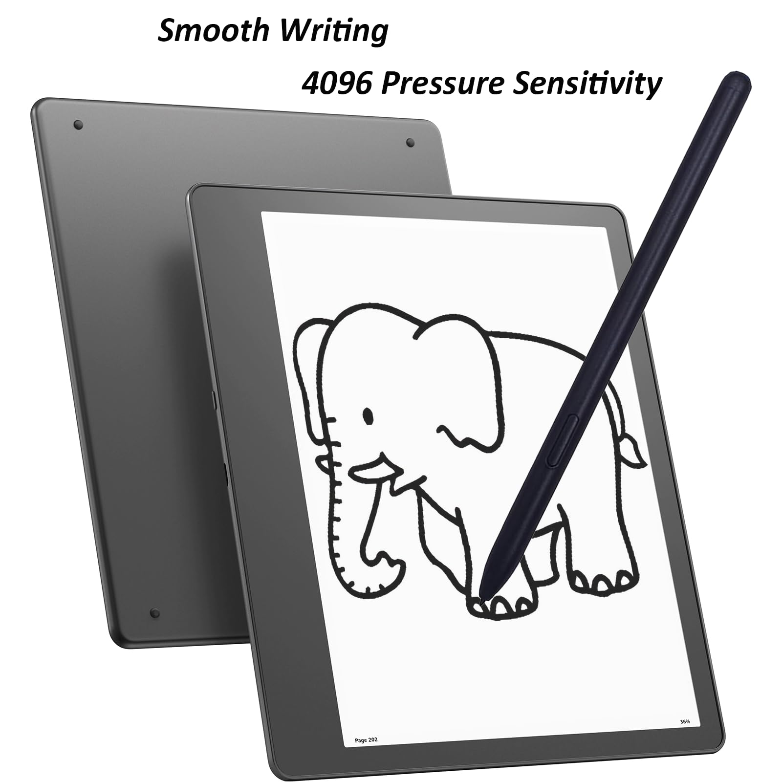Stylus-Ersatz-Stift für Kindle Scribe, kompatibel mit Kindle Scribe, 4096 Druckempfindlichkeitsstufen, mit magnetischer Absorptionsfunktion mit 5 freien Spitzen, Schwarz, 2 Stück