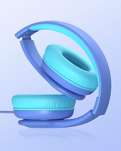 Miniatura 5 de NIVAVA Auriculares para niños con micrófono para la escuela K15 con cable para niños con puerto compartido de 85 dB94 dB límite de volumen seguro,