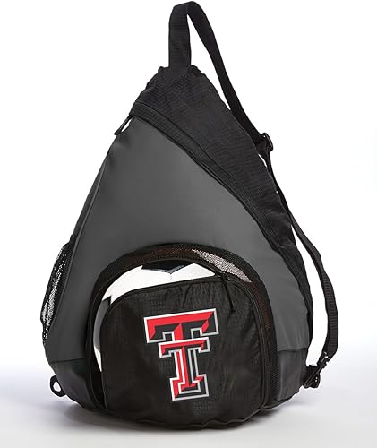Texas Tech - Mochila con bolsa para pelota de fútbol o voleibol, bolsa de práctica con compartimento para equipo deportivo