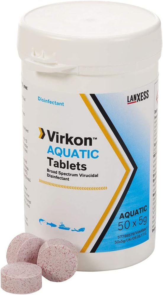 Virkon Aquatic Tablets. 50 x 5 Gram. Broad Spectrum Virucidal Disinfectant
