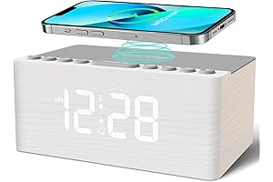 ANJANK Clock with Bluetooth Speaker Equipped with Wireless Charging for Quality Sleep