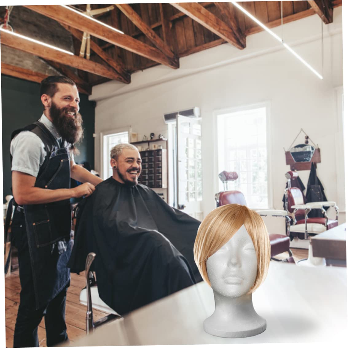 Cabeza de Espuma de poliestireno, Mannequin Head PE Foam Femenina de lombrices Blancos Firma de Peluca Cabeza de Entrenamiento de la Cabeza para el Tatuaje de Maquillaje Peinado