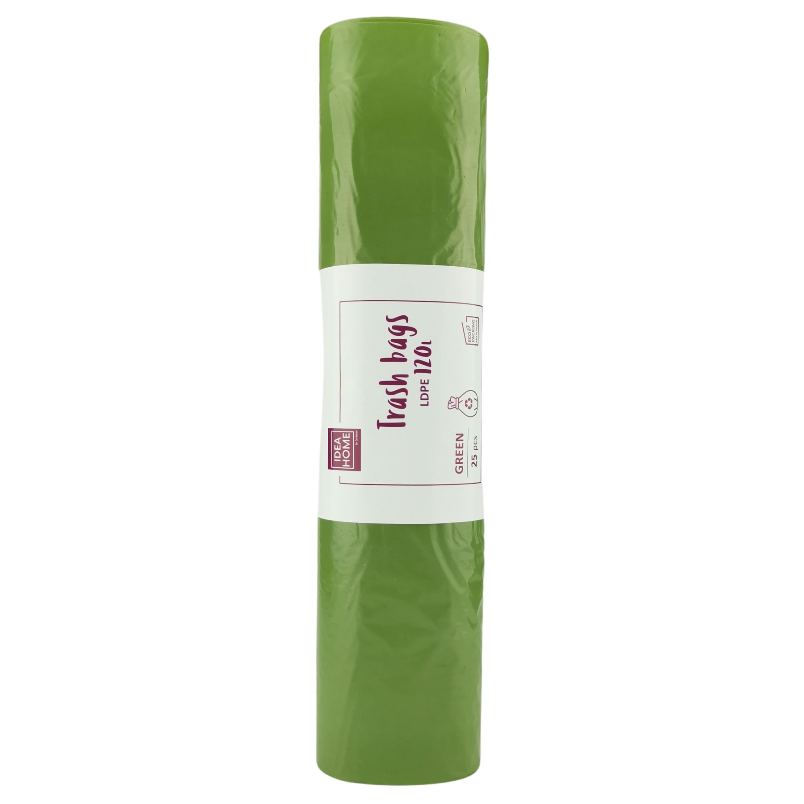 IDEA HOME 25 Unidades Bolsas de Basura LDPE para Reciclar - Bolsas Basura Separación de Residuos 120L, Verde