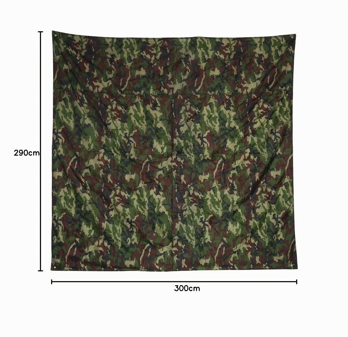 Telone della tenda del camuffamento, riparo della tela cerata della tenda da campeggio della tela cerata della tenda impermeabile portatile per la caccia di escursioni all'aperto(3x2.9m)