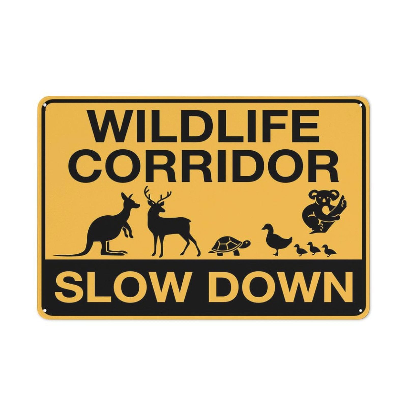 peiyeety Wildlife Corridor Be Alert Sign Outdoor Metal Sign - 12x16 Inches Metal Signs for Business, Workplace, Office, Home, Delivery Signs, Road Signs, Garden Signs