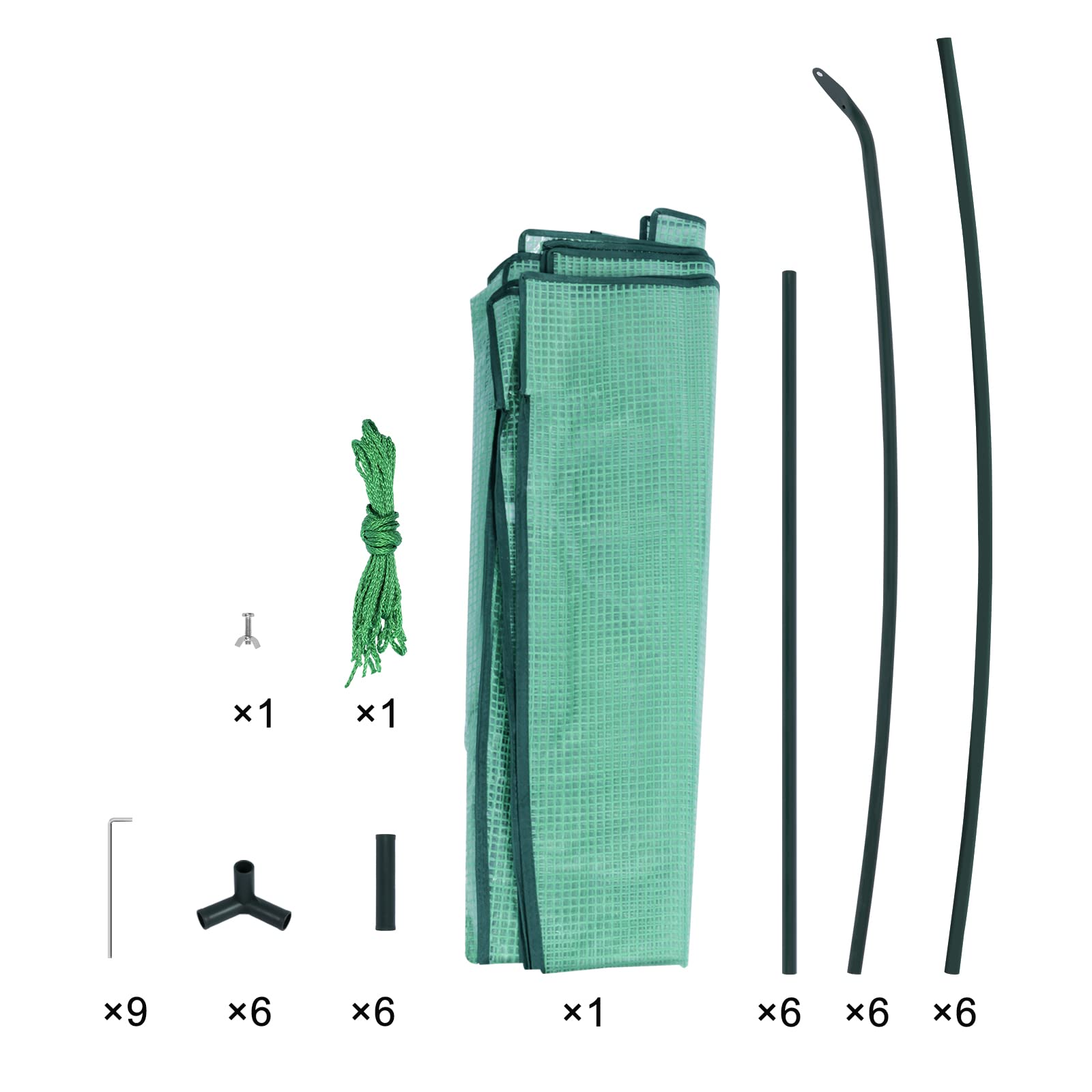 WOLTU Invernadero de Jardín Invernadero para Cultivo Plantas Semilla 160x160x180cm Estructura Metal Estable de PE de 130g/m Impermeable Rresistente al Viento y Rayos UV Verde