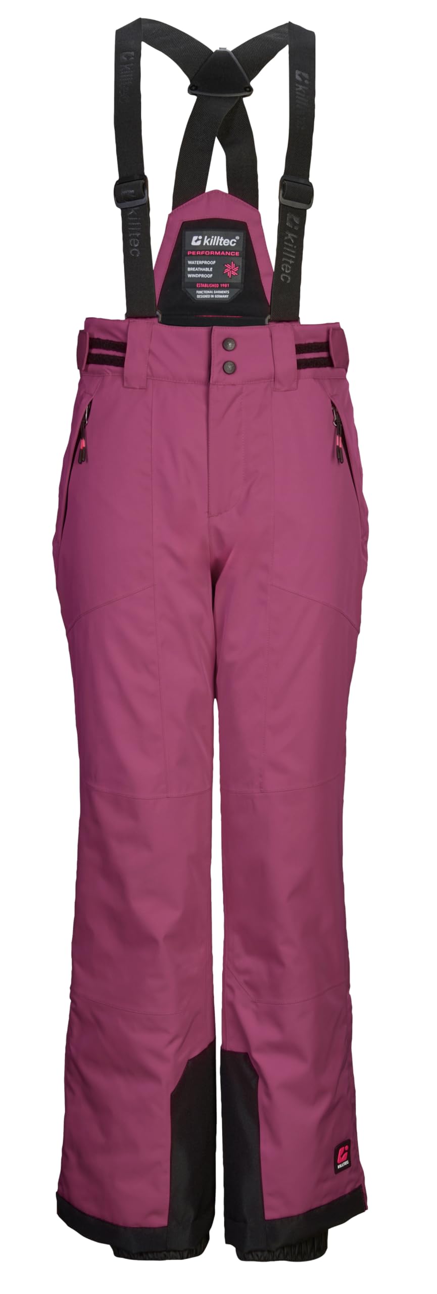 Killtec Mädchen Skihose/Funktionshose mit abzippbarem Latz, Kantenschutz und Schneefang Ksw 198 Grls Ski Pnts