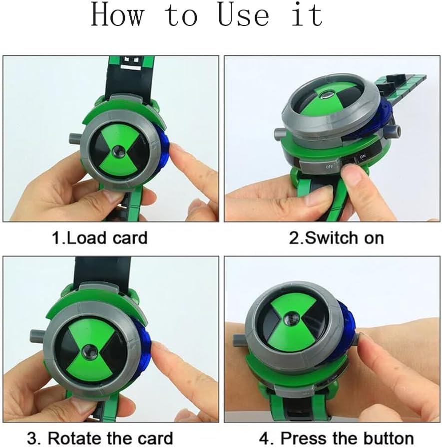 Image of 2PCS Cute Projector Alien Force Ultimate Omnitrix Watch Toy for Kids Birthday Gift (Blue+Black)