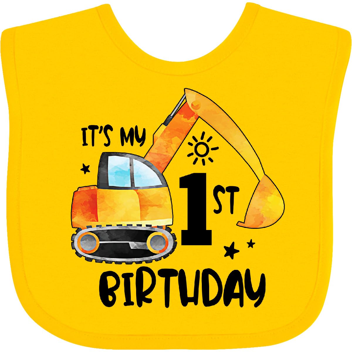 inktastic Construction Truck It's My 1st Birthday Baby Bib