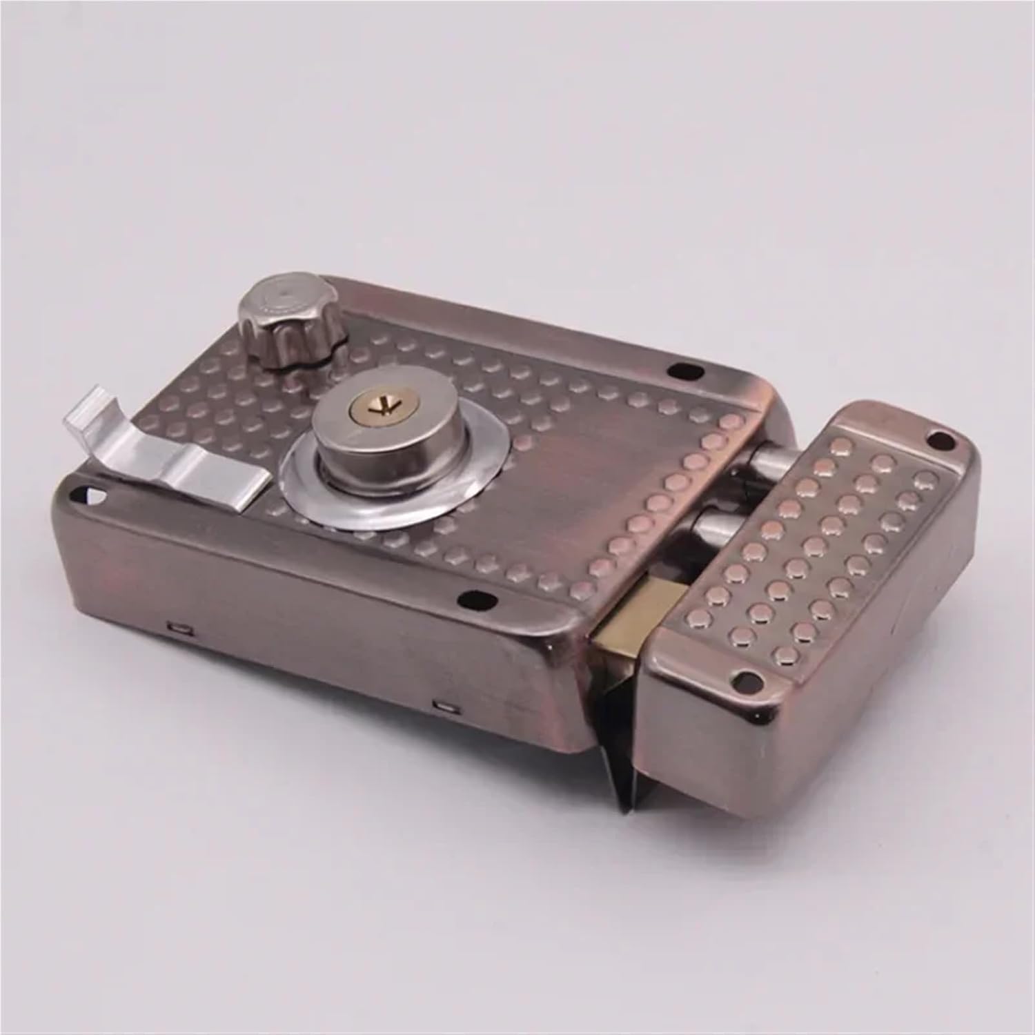 Exterior Iron Door Locks Security Lock Universal Multiple Insurance Wood Gate Lock with Keys 1Pcs(Left Open Trim)