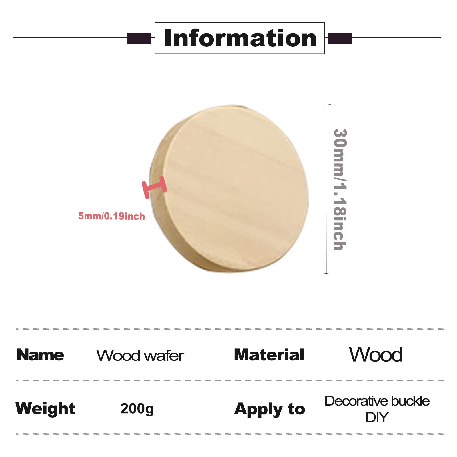 50 pezzi 30mm Dischetti Legno Dischetti Legno Grezzo Fette Legno Dischetti Legno Grezzo DIY Trucioli di legno Registro di Legno fette di Dischi per Fai da Te Creativo Artigianato e Decorazioni